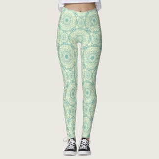 Light Green Abstrakt Mandala Leggings