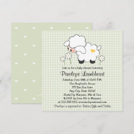 Light Green Baby Lamb Baby Dusche Einladung