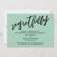 Light Green Bedretour Wedding Cancellation Card