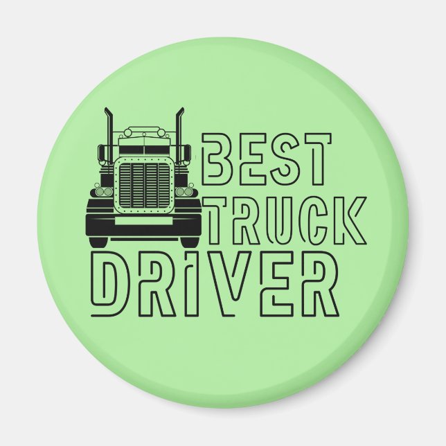 Light Green Best Truck Driver Carrier Magnet (Vorne)