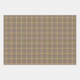 Light Green Blue Brown Plaid Tartan Geschenkpapier Set