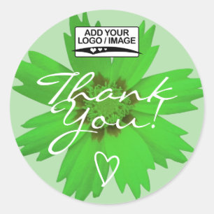 Light Green Blume Dankeschön Logo Template Runder Aufkleber