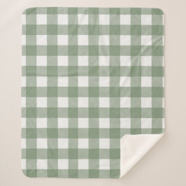 Light Green Buffalo Karo Kariert Bauernhof Sherpadecke
