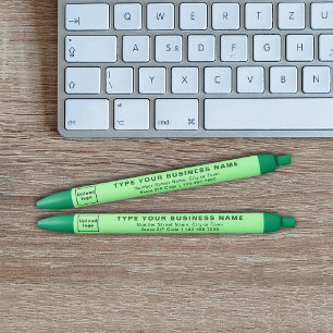 Light Green Business Brand on Ink Pen Kugelschreiber