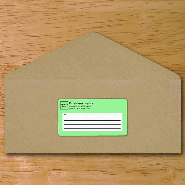 Light Green Business Shipping Label (Light green business shipping label on envelope)