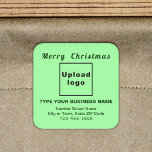 Light Green Christmas Business Square Sticker<br><div class="desc">Frohe Weihnachten! Einer der bekanntesten Feiertage des Jahres. Es ist auch eine der besten Jahreszeiten für Werbung für Ihr Unternehmen. Quadrat Form Aufkleber mit Fröhlichen Weihnachtsgrüßen, Ihrem Firmennamen und anderen Informationen über Ihr Unternehmen. Sie können es als Zubehör für Ihr Produktverpackungsmaterial verwenden, um Ihren Produktnamen zu fördern. Sie können es...</div>