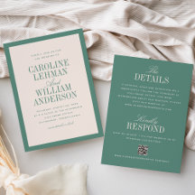 Light Green Classic Elegant Double-Sided Wedding 