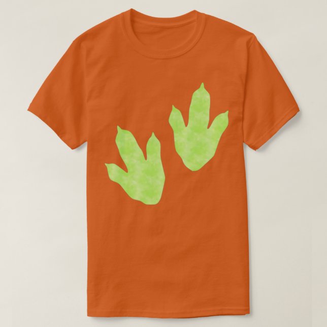 Light Green Dinosaur Footprint T-Shirt (Design vorne)
