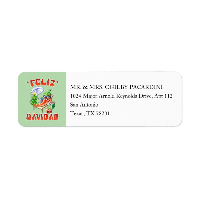 Light Green Feliz Navidad Chili bearbeiten Ihre Ad (Vorne)