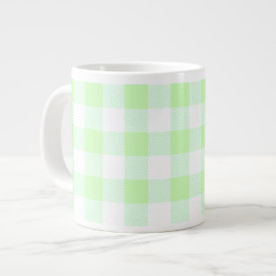 Light Green Gingham Karo Pattern Jumbo-Tasse