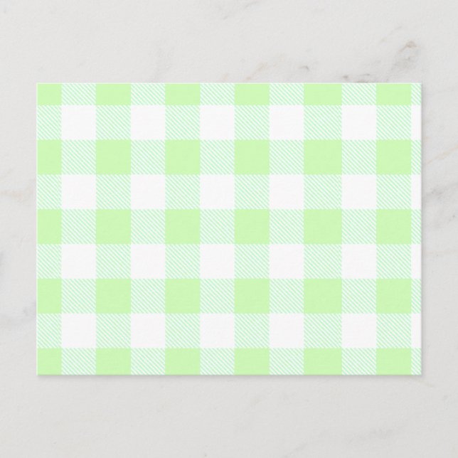 Light Green Gingham Karo Pattern Postkarte (Vorderseite)