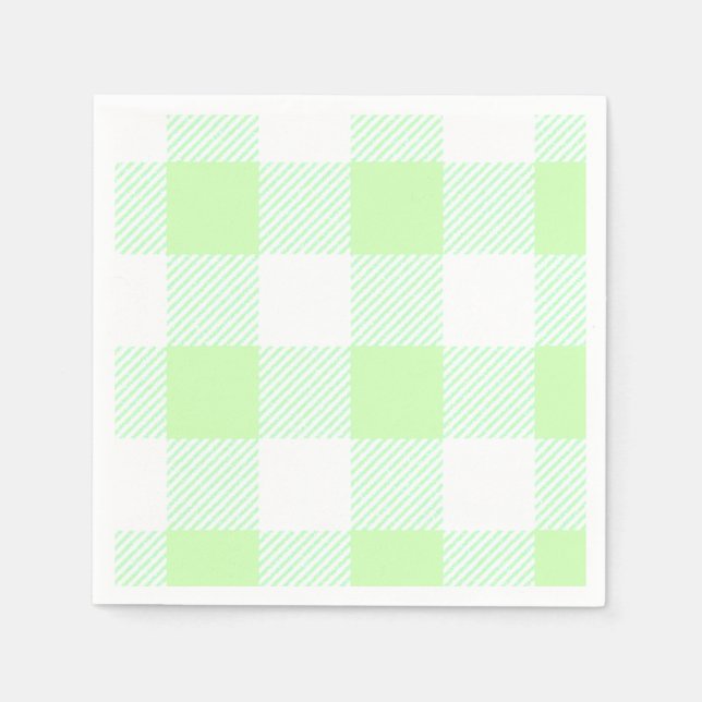 Light Green Gingham Karo Pattern Serviette (Vorderseite)