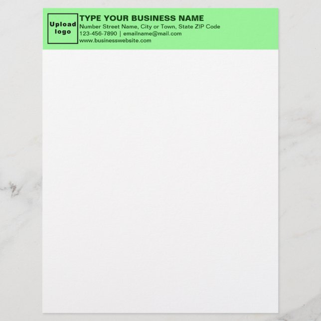 Light Green Heading of Business Letterhead Briefbogen (Vorderseite)