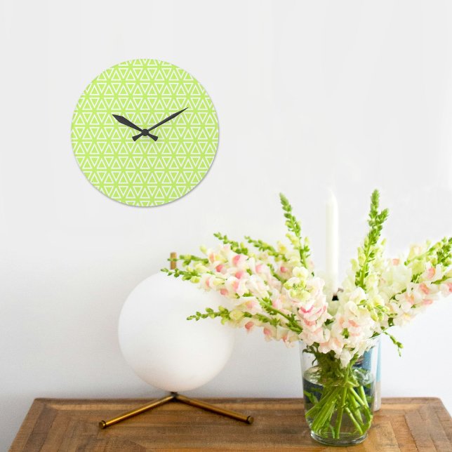 Light Green Inverted Triangle Pattern Wall clock Große Wanduhr (Von Creator hochgeladen)