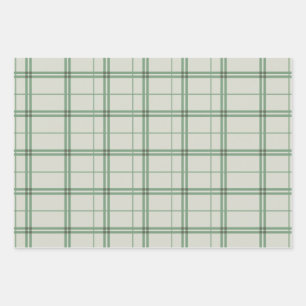 Light Green Kariert Pattern Karo Tartan drucken Geschenkpapier Set