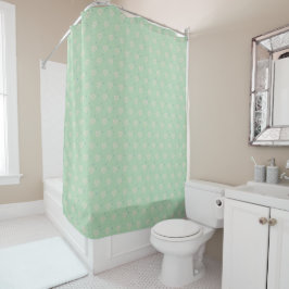 Light Green Love Pattern Shower Curtain Duschvorhang