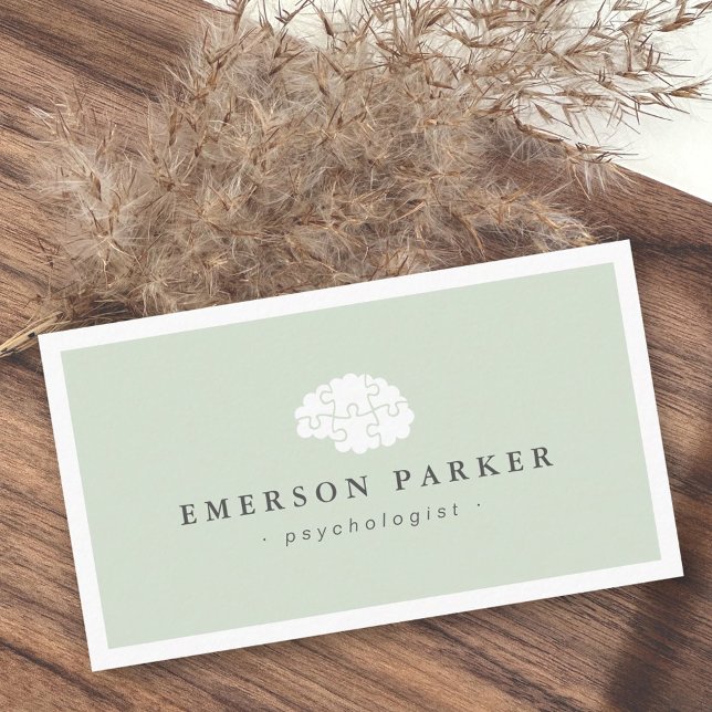 Light green psychologist psychiatrist counselor visitenkarte (Von Creator hochgeladen)