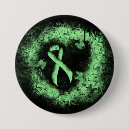 Light Green Ribbon Grunge Herz Button
