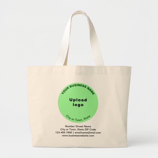 Light Green Round Shape Business-Marke auf Jumbo Jumbo Stoffbeutel (Vorne)