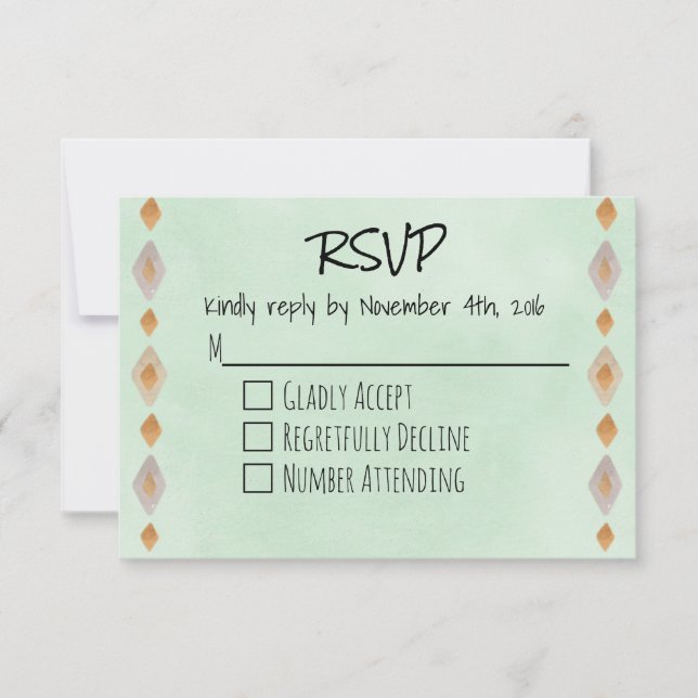 Light Green Southwestern Theme UAWG RSVP Karte (Vorderseite)