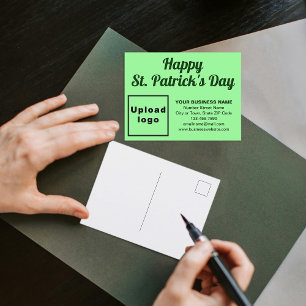 Light Green St Patrick Business Holiday Postcard Feiertagspostkarte