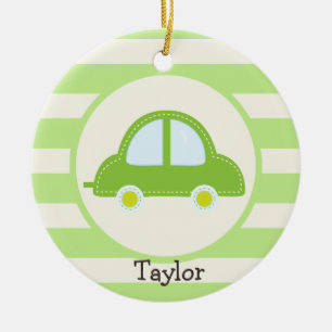 Light Green Toy Car Keramikornament