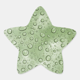 Light Green Water Tropfen Fun Star Aufkleber