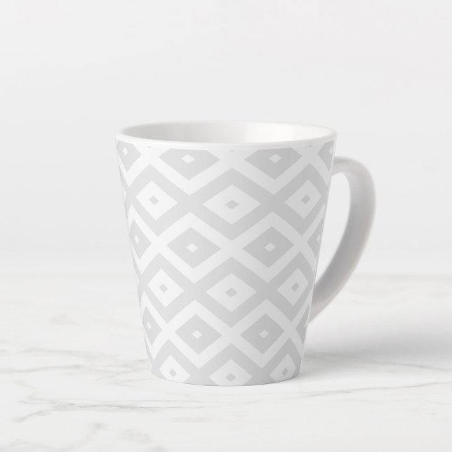 Light grey and white diamond pattern milchtasse (Rechte Ecke)