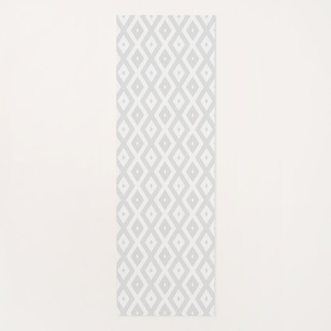 Light grey and white diamond pattern yogamatte (Vorderseite)