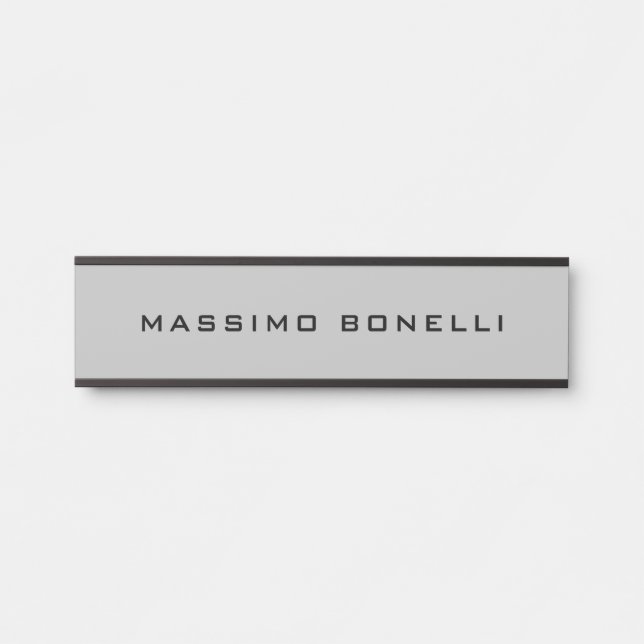 Light Grey Minimalist Plain Legible Modern Türschild (Vorderseite )