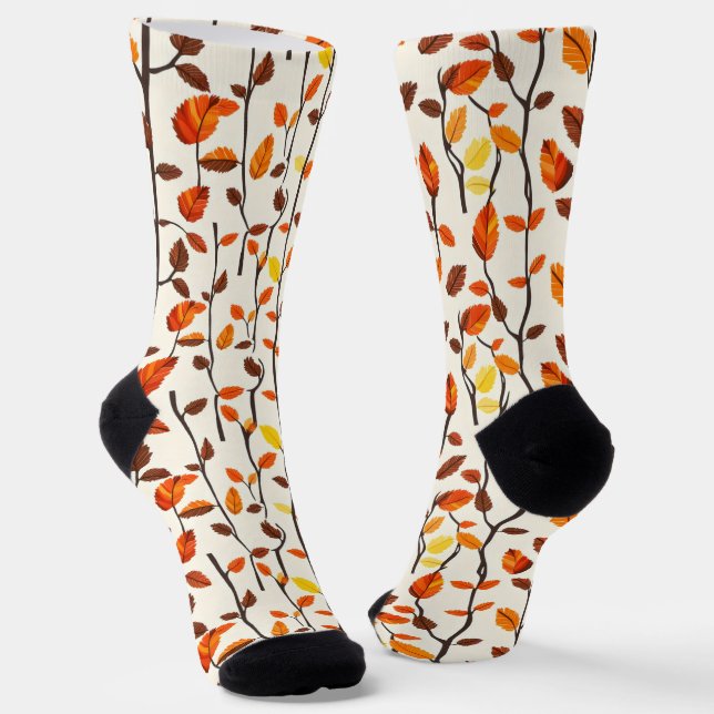 Light Herbstlaubs Pattern Socken (Gewinkelt)