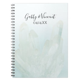 Light Ice Blue Crystals Wedding Guest Book Notizblock