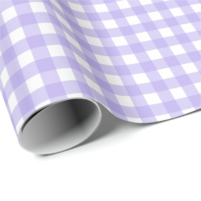 Light Iris Lila Simple Kariert Geschenkpapier (Rolleneckpunkt)