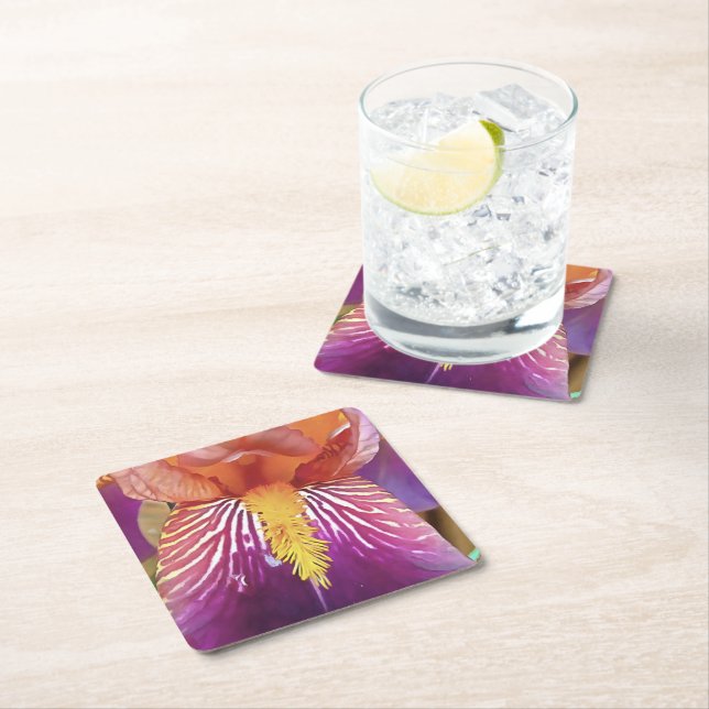 Light Iris Macro Artistic Abstrakt Rechteckiger Pappuntersetzer (Vor Ort)