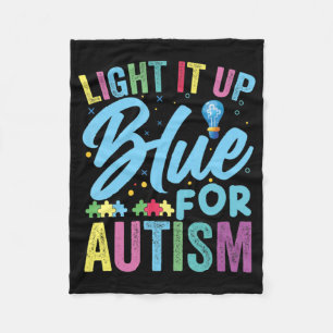 Light It Up Blue Autismus Awareness T - Shirt92 Fleecedecke
