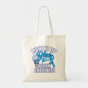 Light It up Blue for Autismus Awareness Gifts Blue Tragetasche