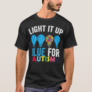 Light It Up Blue Monat der Autismusaufklärung 3 T-Shirt