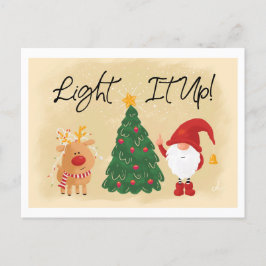 Light It Up Christmas Card Postkarte