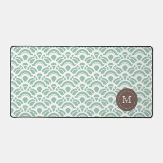 Light Jade Pattern Monogram Schreibtischunterlage