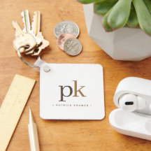 Light Khaki Brown Minimalistisch Monogram