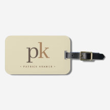 Light Khaki Two Tone Minimalistisch Monogram