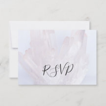Light Lavender Crystals Wedding RSVP Replik Card