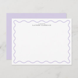 Light Lavender Modern Wavy Border Note card Einladung