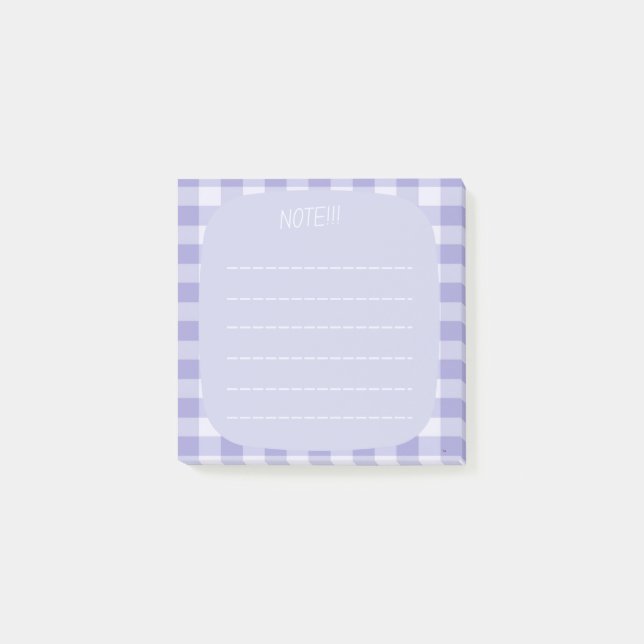 light lavender Plaid Note Design Post-it Klebezettel (Vorderseite)