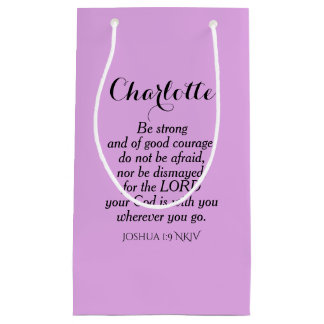 Light Lila Courage Bible Verse Individuelle Name Kleine Geschenktüte