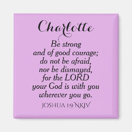 Light Lila Courage Bible Verse Individuelle Name Magnet