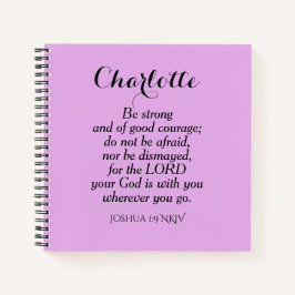 Light Lila Courage Bible Verse Individuelle Name Notizbuch