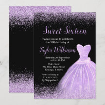 Light Lila Dress Imitate Glitzer Sweet 16 Birthday