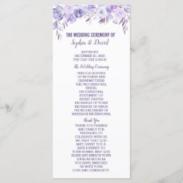 Light Lila Dusty Blue Floral Wedding Program Programm