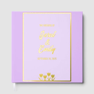Light Lila Gold Wedding Foil Gästebuch